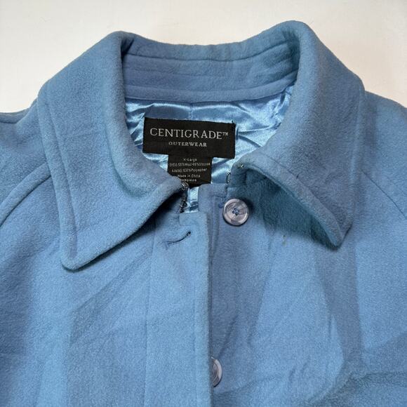 Centigrade Outerwear Blue Wool Blend Longline Coat Sz XL - Picture 4 of 10